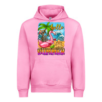 Fuchsia Pink hello summer skeleton Urban Hoodie - Zillion Design Studio