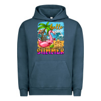 Pigment Midnight Navy hello summer skeleton Urban Hoodie - Zillion Design Studio
