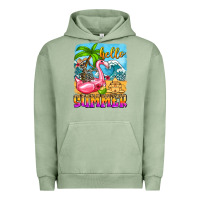 Pigment Oil Green hello summer skeleton Urban Hoodie - Zillion Design Studio