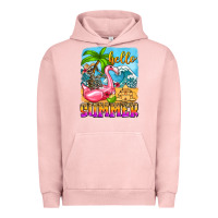 Pigment Salmon hello summer skeleton Urban Hoodie - Zillion Design Studio