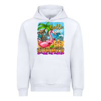 White hello summer skeleton Urban Hoodie - Zillion Design Studio
