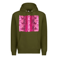 Army Green Breast Cancer Brushstrokes Premium Hoodie - texasbilliewilder