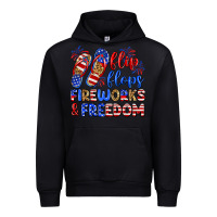 Black flip flops fireworks and freedom Urban Hoodie - Zillion Design Studio