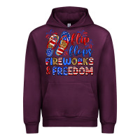 Mauve Wine flip flops fireworks and freedom Urban Hoodie - Zillion Design Studio