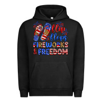 Pigment Black flip flops fireworks and freedom Urban Hoodie - Zillion Design Studio