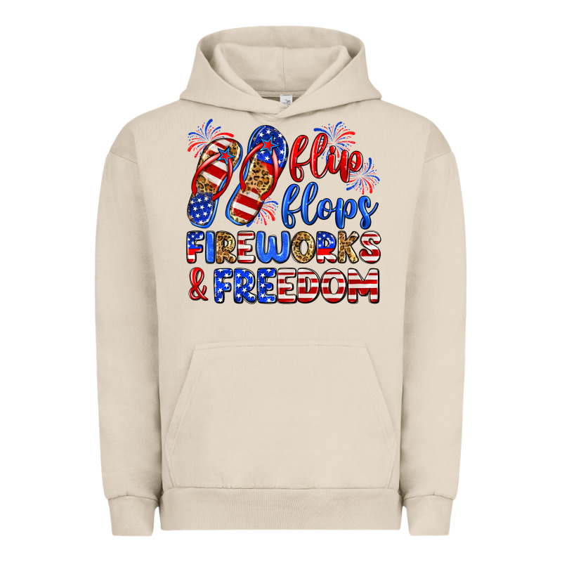 Flip Flops Fireworks And Freedom Urban Hoodie by Zillion Design Studio | Teevron
