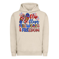 Pigment French Oak flip flops fireworks and freedom Urban Hoodie - Zillion Design Studio