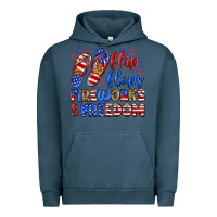 Pigment Midnight Navy flip flops fireworks and freedom Urban Hoodie - Zillion Design Studio