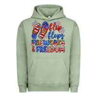 Pigment Oil Green flip flops fireworks and freedom Urban Hoodie - Zillion Design Studio