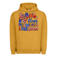 Pigment Peanut Butter flip flops fireworks and freedom Urban Hoodie - Zillion Design Studio