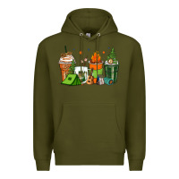 Army Green camping coffee cups Premium Hoodie - Zillion Design Studio