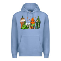 Colony Blue camping coffee cups Premium Hoodie - Zillion Design Studio