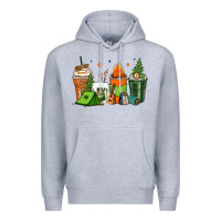 Heather Grey camping coffee cups Premium Hoodie - Zillion Design Studio