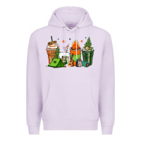 Lilac camping coffee cups Premium Hoodie - Zillion Design Studio