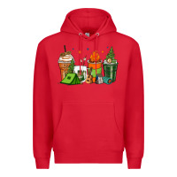 Red camping coffee cups Premium Hoodie - Zillion Design Studio
