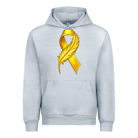 Heather Grey Childhood Cancer Ribbon with Feather Urban Hoodie - texasbilliewilder