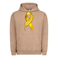 Pigment Burro Childhood Cancer Ribbon with Feather Urban Hoodie - texasbilliewilder