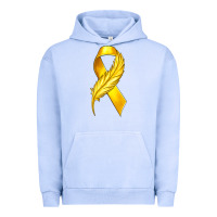 Pigment Grape Ice Childhood Cancer Ribbon with Feather Urban Hoodie - texasbilliewilder