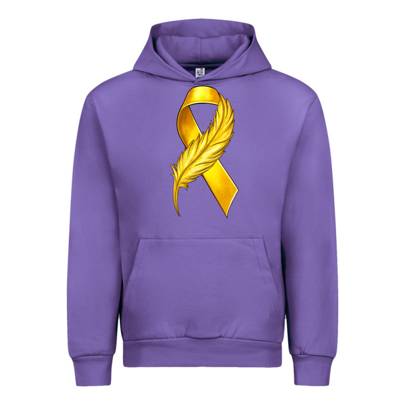 Childhood Cancer Ribbon With Feather Urban Hoodie by texasbilliewilder | Teevron