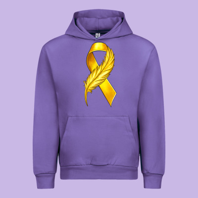 Childhood Cancer Ribbon With Feather Urban Hoodie Designed By Texasbilliewilder