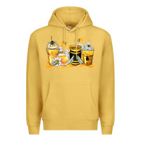 Antique Gold bumble bee coffee cups Premium Hoodie - Zillion Design Studio