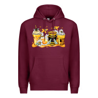 Burgundy bumble bee coffee cups Premium Hoodie - Zillion Design Studio