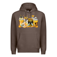 Coffee bumble bee coffee cups Premium Hoodie - Zillion Design Studio