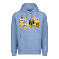 Colony Blue bumble bee coffee cups Premium Hoodie - Zillion Design Studio