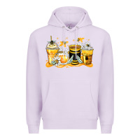 Lilac bumble bee coffee cups Premium Hoodie - Zillion Design Studio
