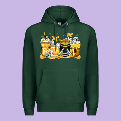Bumble Bee Coffee Cups Premium Hoodie Designed By Zillion Design Studio