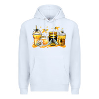 White bumble bee coffee cups Premium Hoodie - Zillion Design Studio