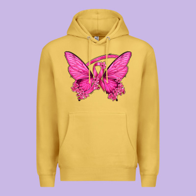 Breast Cancer Butterfly Premium Hoodie Designed By Texasbilliewilder