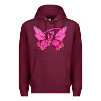 Burgundy Breast Cancer Butterfly Premium Hoodie - texasbilliewilder