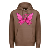 Chestnut Breast Cancer Butterfly Premium Hoodie - texasbilliewilder