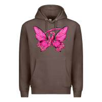 Coffee Breast Cancer Butterfly Premium Hoodie - texasbilliewilder
