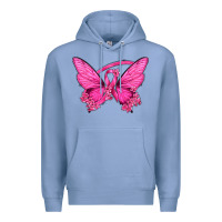 Colony Blue Breast Cancer Butterfly Premium Hoodie - texasbilliewilder