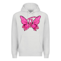 Dove Grey Breast Cancer Butterfly Premium Hoodie - texasbilliewilder
