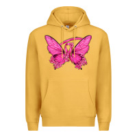 Mustard Breast Cancer Butterfly Premium Hoodie - texasbilliewilder
