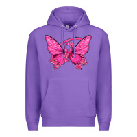 Purple Breast Cancer Butterfly Premium Hoodie - texasbilliewilder