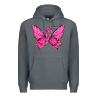 Rock Breast Cancer Butterfly Premium Hoodie - texasbilliewilder