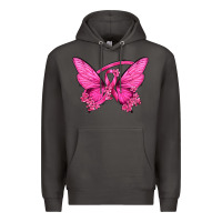 Smoke Breast Cancer Butterfly Premium Hoodie - texasbilliewilder