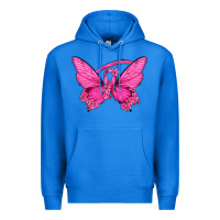 True Royal Breast Cancer Butterfly Premium Hoodie - texasbilliewilder