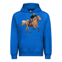 Cobalt horse body with cowgirl Urban Hoodie - RanaPortraitStore