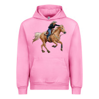 Fuchsia Pink horse body with cowgirl Urban Hoodie - RanaPortraitStore