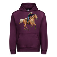 Mauve Wine horse body with cowgirl Urban Hoodie - RanaPortraitStore
