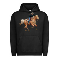 Pigment Black horse body with cowgirl Urban Hoodie - RanaPortraitStore