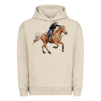 Pigment French Oak horse body with cowgirl Urban Hoodie - RanaPortraitStore