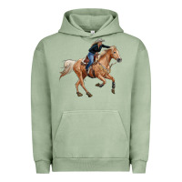 Pigment Oil Green horse body with cowgirl Urban Hoodie - RanaPortraitStore