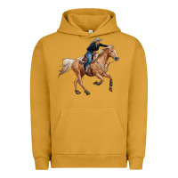 Pigment Peanut Butter horse body with cowgirl Urban Hoodie - RanaPortraitStore
