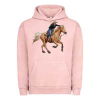 Pigment Salmon horse body with cowgirl Urban Hoodie - RanaPortraitStore